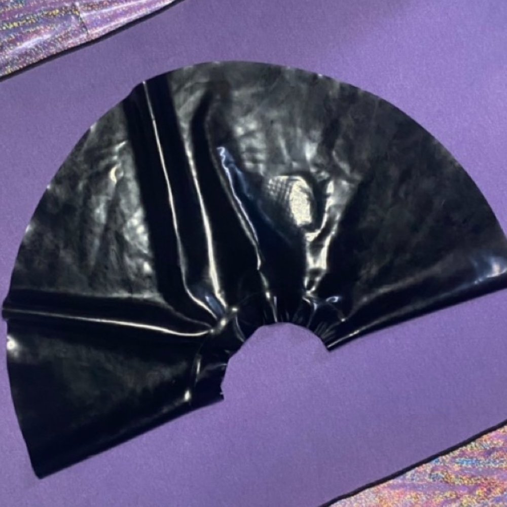 Rubber Latex Peplum Belt mini skirt with buckle - Picture 9 of 11